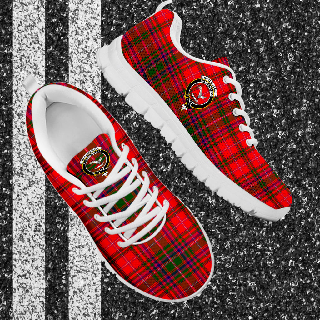 MacDougall Modern Tartan Sneakers with Family Crest - Tartan Vibes Clothing