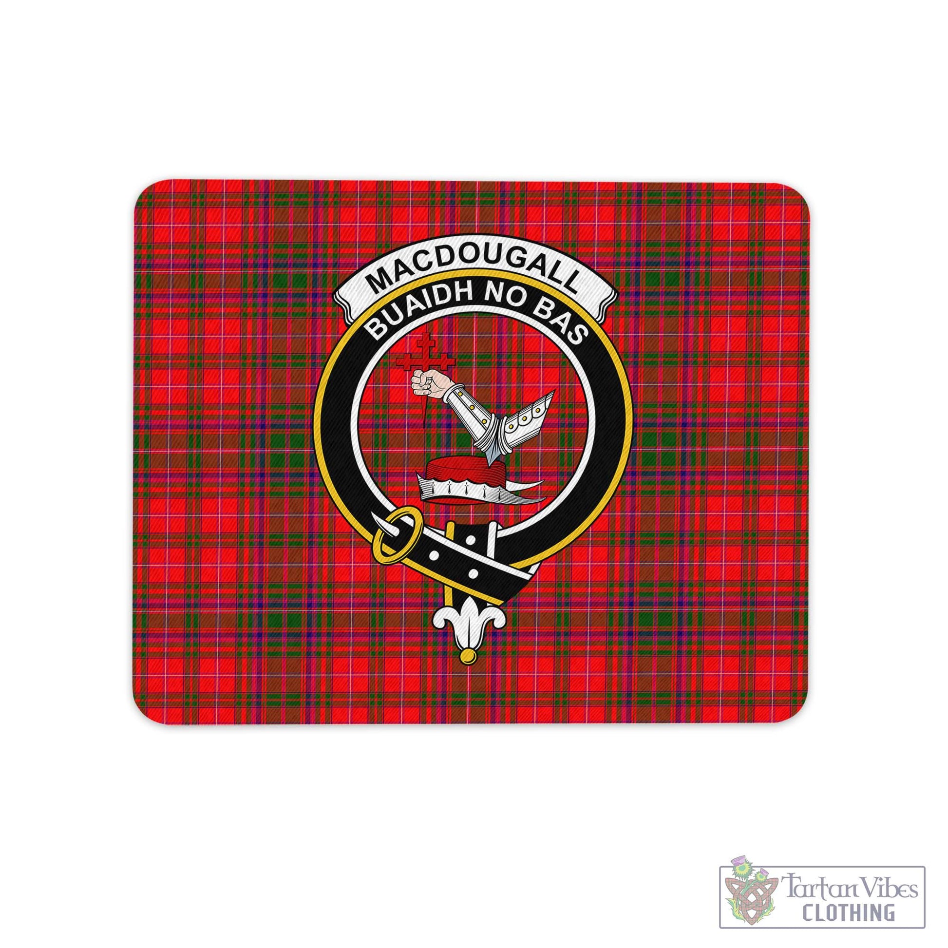 Tartan Vibes Clothing MacDougall Modern Tartan Mouse Pad with Family Crest