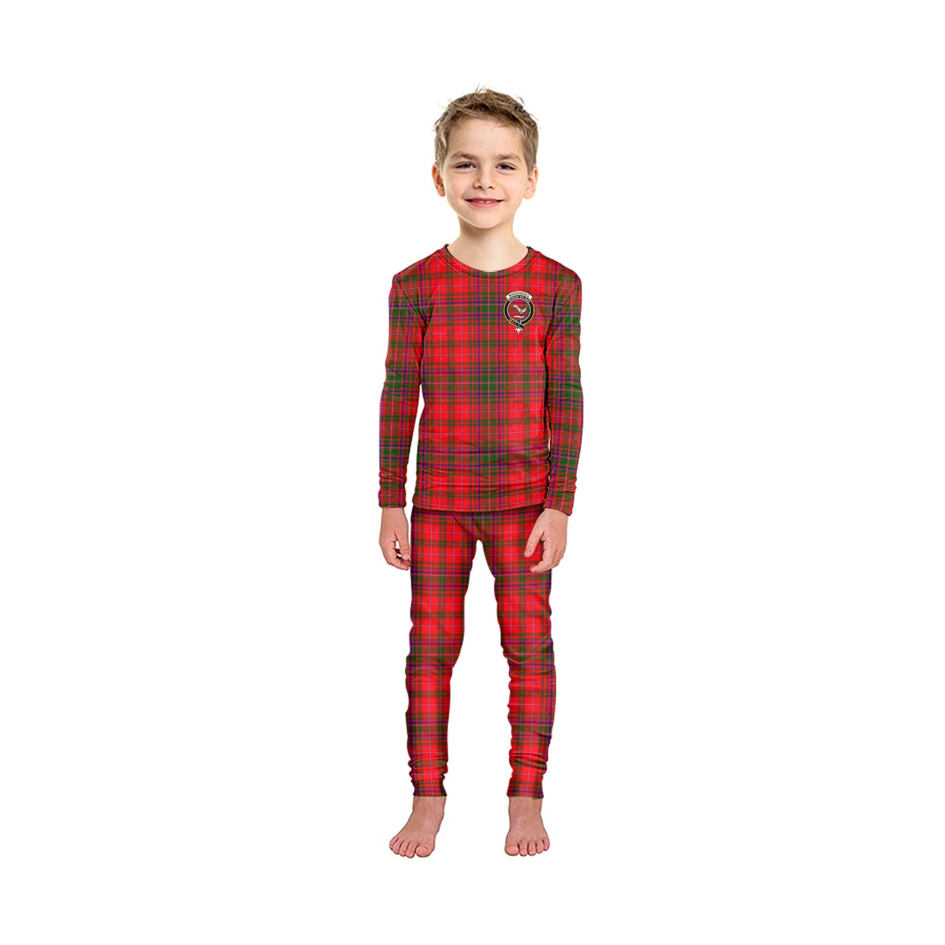 MacDougall Modern Tartan Pajamas Family Set with Family Crest - Tartanvibesclothing