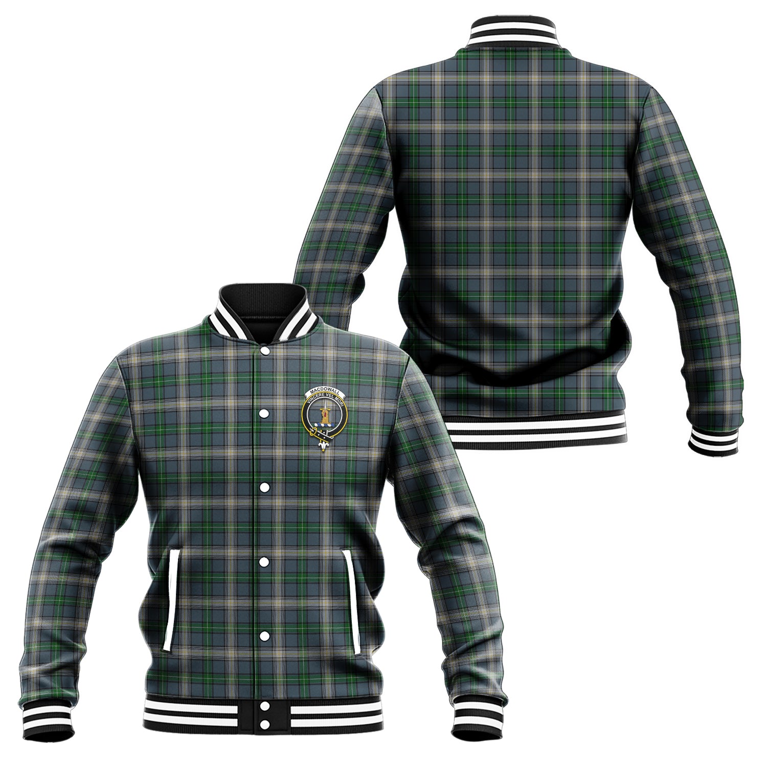 MacDowall (McDowall) Tartan Baseball Jacket with Family Crest Unisex - Tartan Vibes Clothing