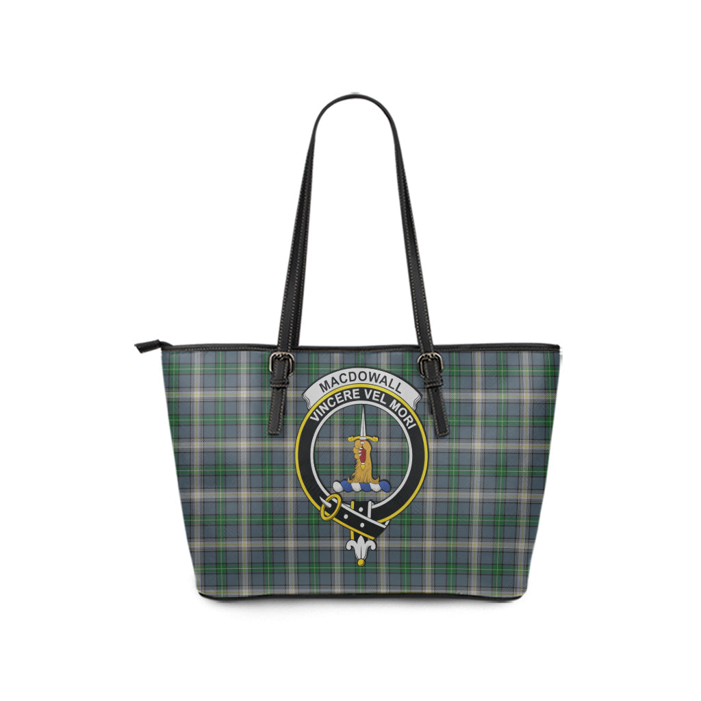 MacDowall (McDowall) Tartan Leather Tote Bag with Family Crest - Tartan Vibes Clothing