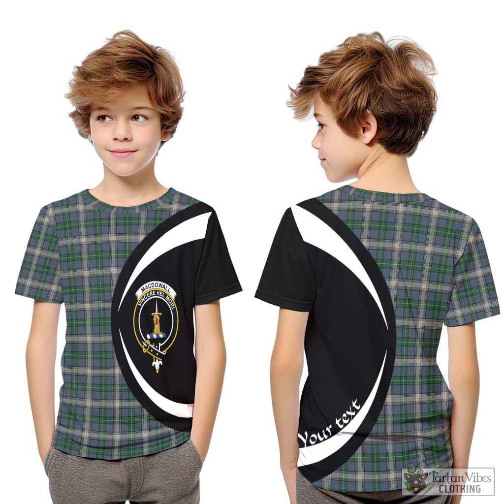 MacDowall (McDowall) Tartan Kid T-Shirt with Family Crest Circle Style Youth XL Size14 - Tartan Vibes Clothing