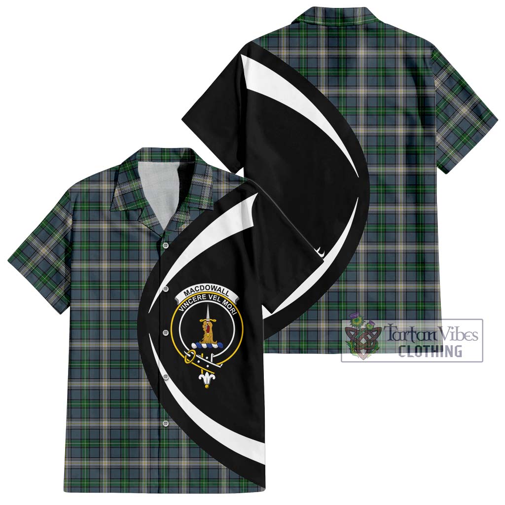 MacDowall (McDowall) Tartan Hawaiian Shirt with Family Crest Circle Style Kid - Tartan Vibes Clothing