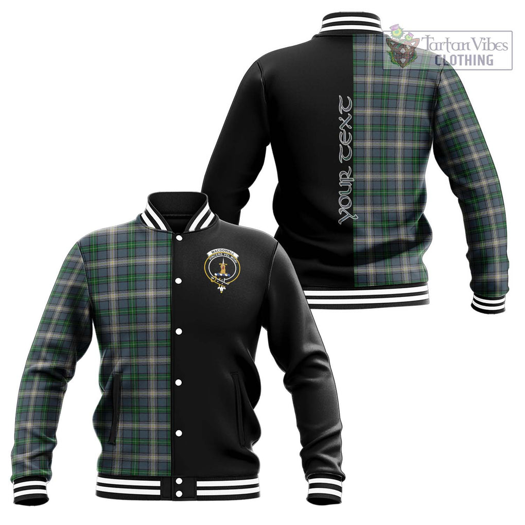 MacDowall (McDowall) Tartan Baseball Jacket with Family Crest and Half Of Me Style Unisex - Tartanvibesclothing Shop