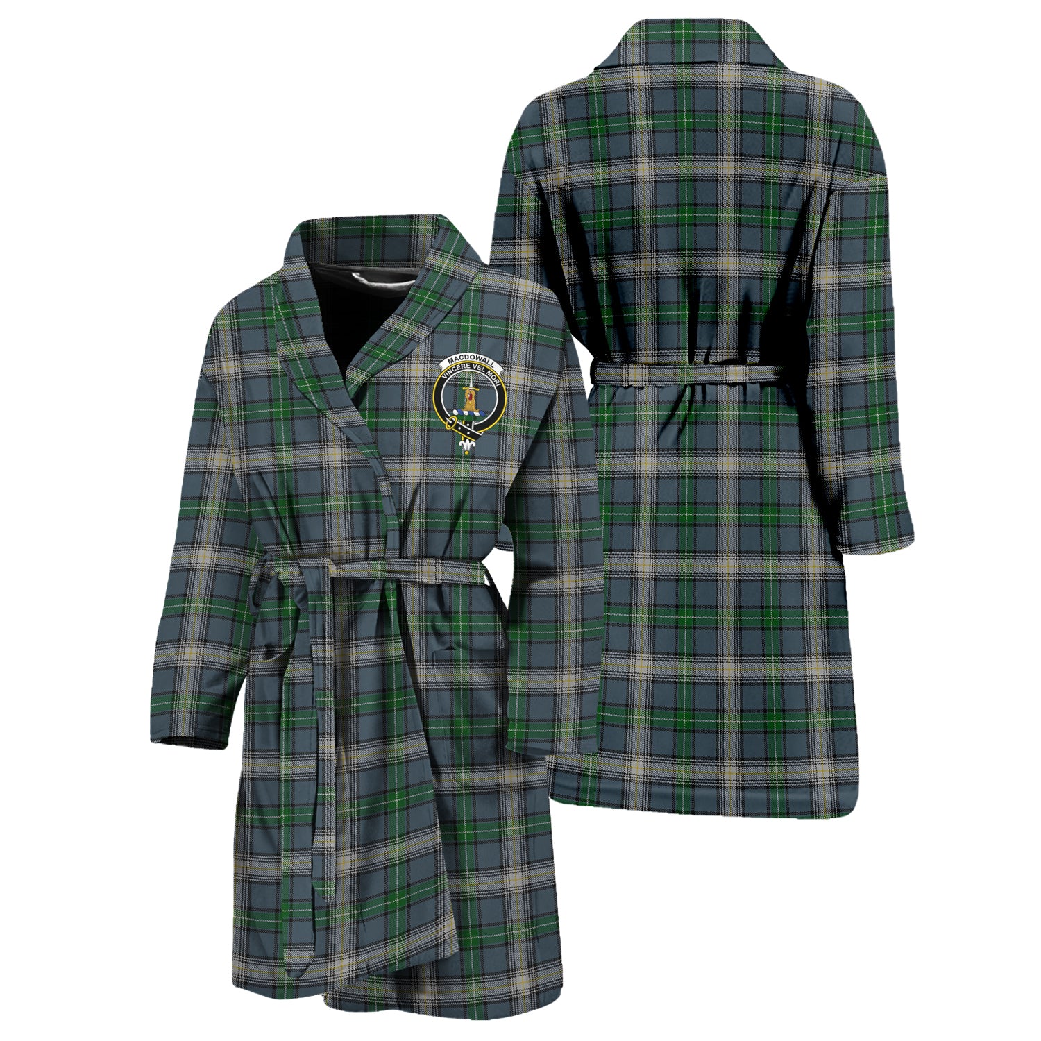 MacDowall (McDowall) Tartan Bathrobe with Family Crest Unisex S - Tartan Vibes Clothing