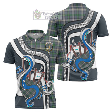 MacDowall (McDowall) Tartan Zipper Polo Shirt with Epic Bagpipe Style