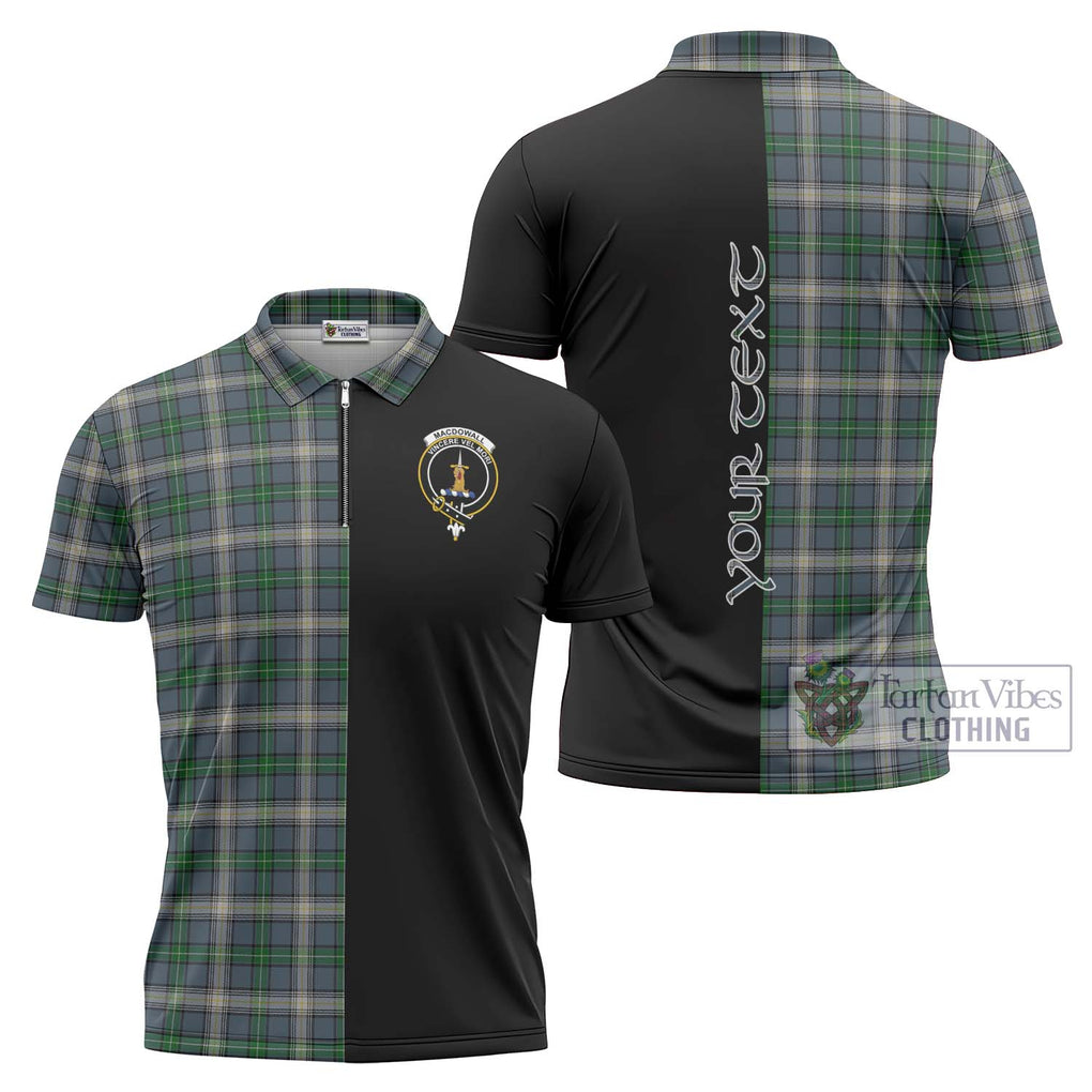 MacDowall (McDowall) Tartan Zipper Polo Shirt with Family Crest and Half Of Me Style Unisex - Tartanvibesclothing Shop