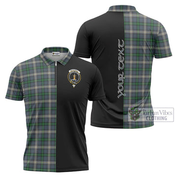 MacDowall (McDowall) Tartan Zipper Polo Shirt with Family Crest and Half Of Me Style