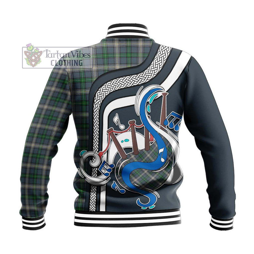 Tartan Vibes Clothing MacDowall Tartan Baseball Jacket with Epic Bagpipe Style