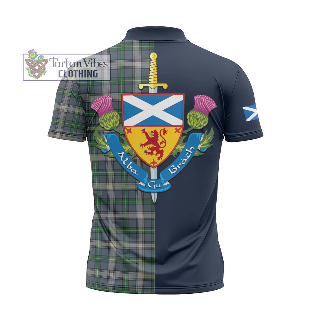 Tartan Vibes Clothing MacDowall Tartan Zipper Polo Shirt with Scottish Lion Royal Arm Half Style