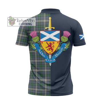 MacDowall (McDowall) Tartan Zipper Polo Shirt Alba with Scottish Lion Royal Arm Half Style