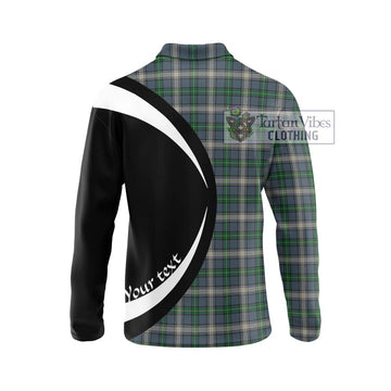 MacDowall (McDowall) Tartan Long Sleeve Polo Shirt with Family Crest Circle Style - Tartan Vibes Clothing