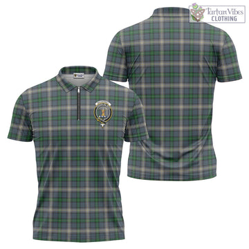 MacDowall (McDowall) Tartan Zipper Polo Shirt with Family Crest