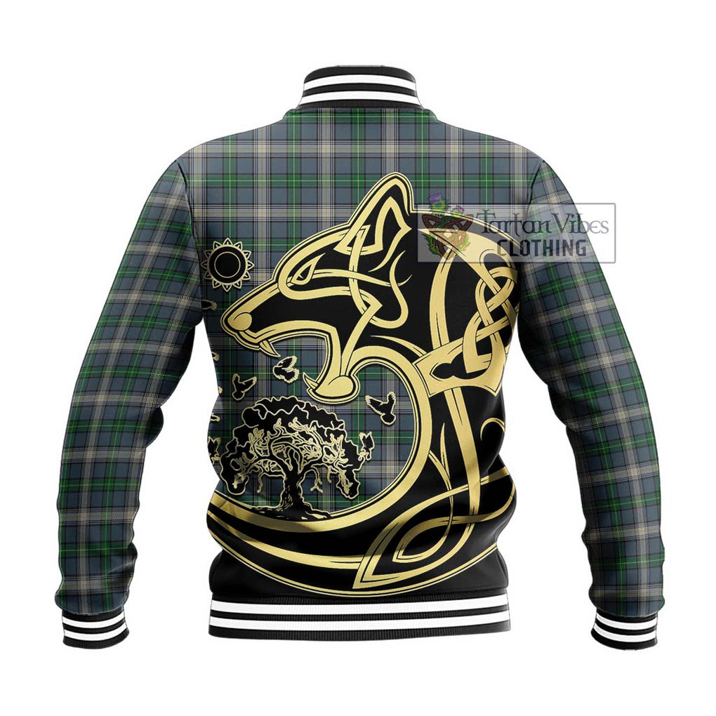 MacDowall (McDowall) Tartan Baseball Jacket with Family Crest Celtic Wolf Style - Tartan Vibes Clothing