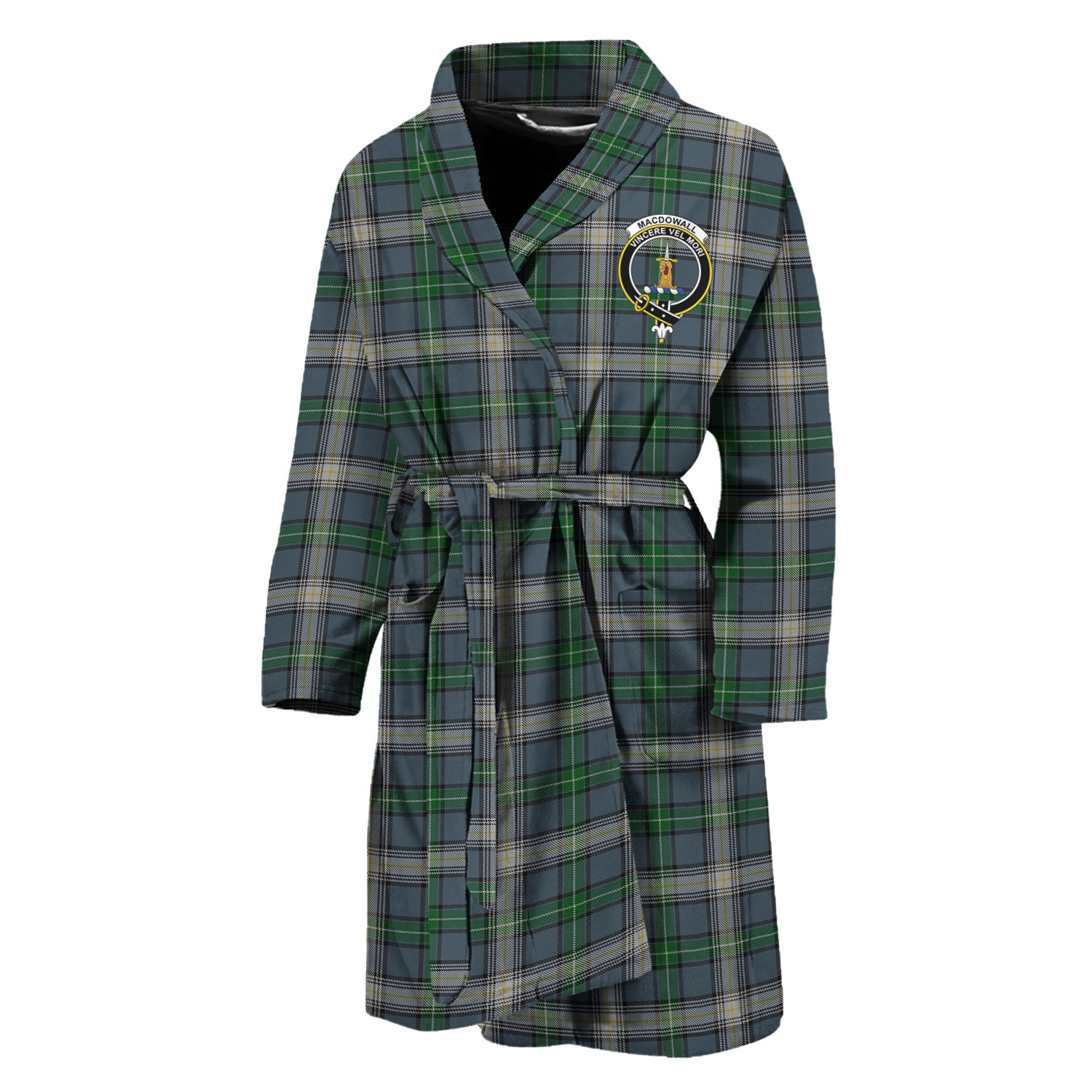 MacDowall (McDowall) Tartan Bathrobe with Family Crest Unisex M - Tartan Vibes Clothing