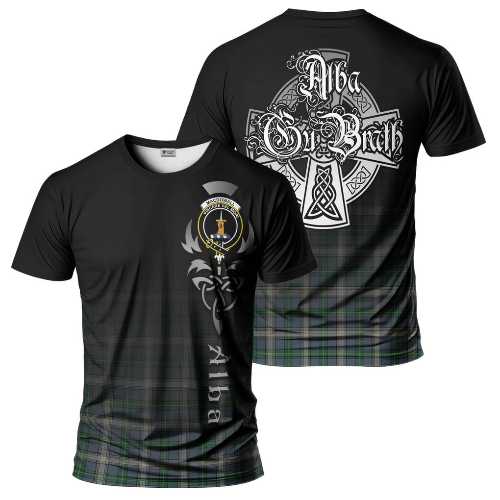 Tartan Vibes Clothing MacDowall Tartan T-Shirt Featuring Alba Gu Brath Family Crest Celtic Inspired