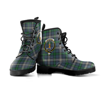 MacDowall (McDowall) Tartan Leather Boots with Family Crest - Tartan Vibes Clothing
