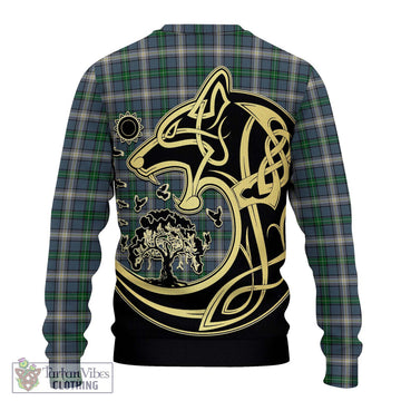 MacDowall (McDowall) Tartan Ugly Sweater with Family Crest Celtic Wolf Style - Tartan Vibes Clothing
