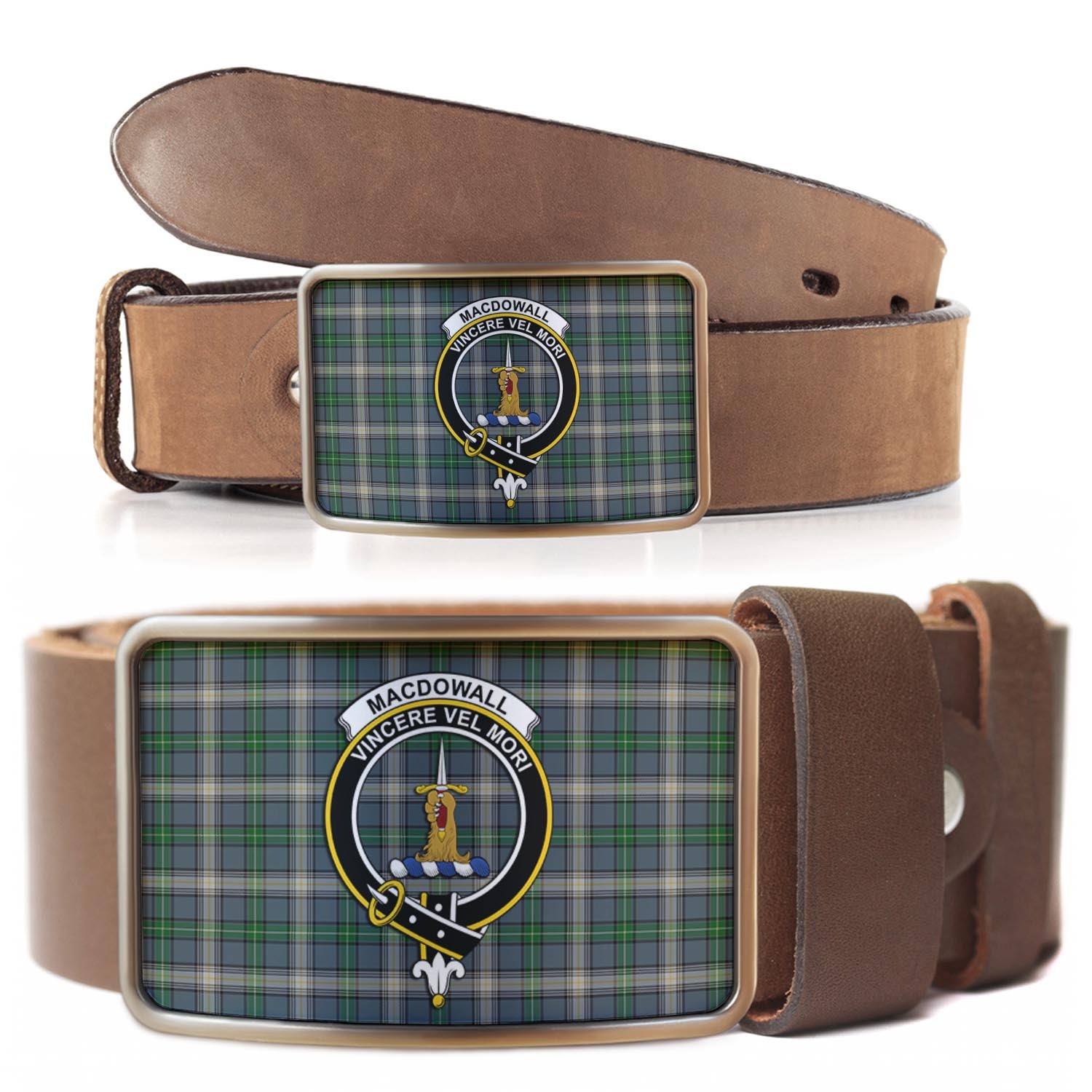 MacDowall (McDowall) Tartan Belt Buckles with Family Crest - Tartan Vibes Clothing