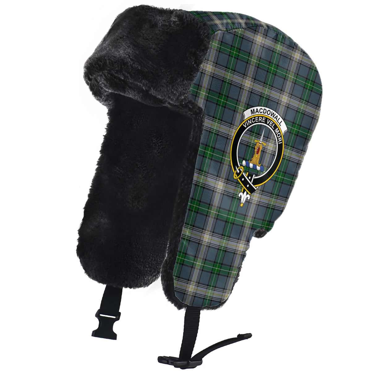 MacDowall (McDowall) Tartan Winter Trapper Hat with Family Crest - Tartan Vibes Clothing