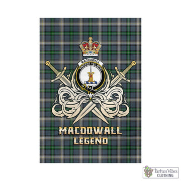 MacDowall (McDowall) Tartan Garden Flag with Clan Crest and the Golden Sword of Courageous Legacy - Tartan Vibes Clothing