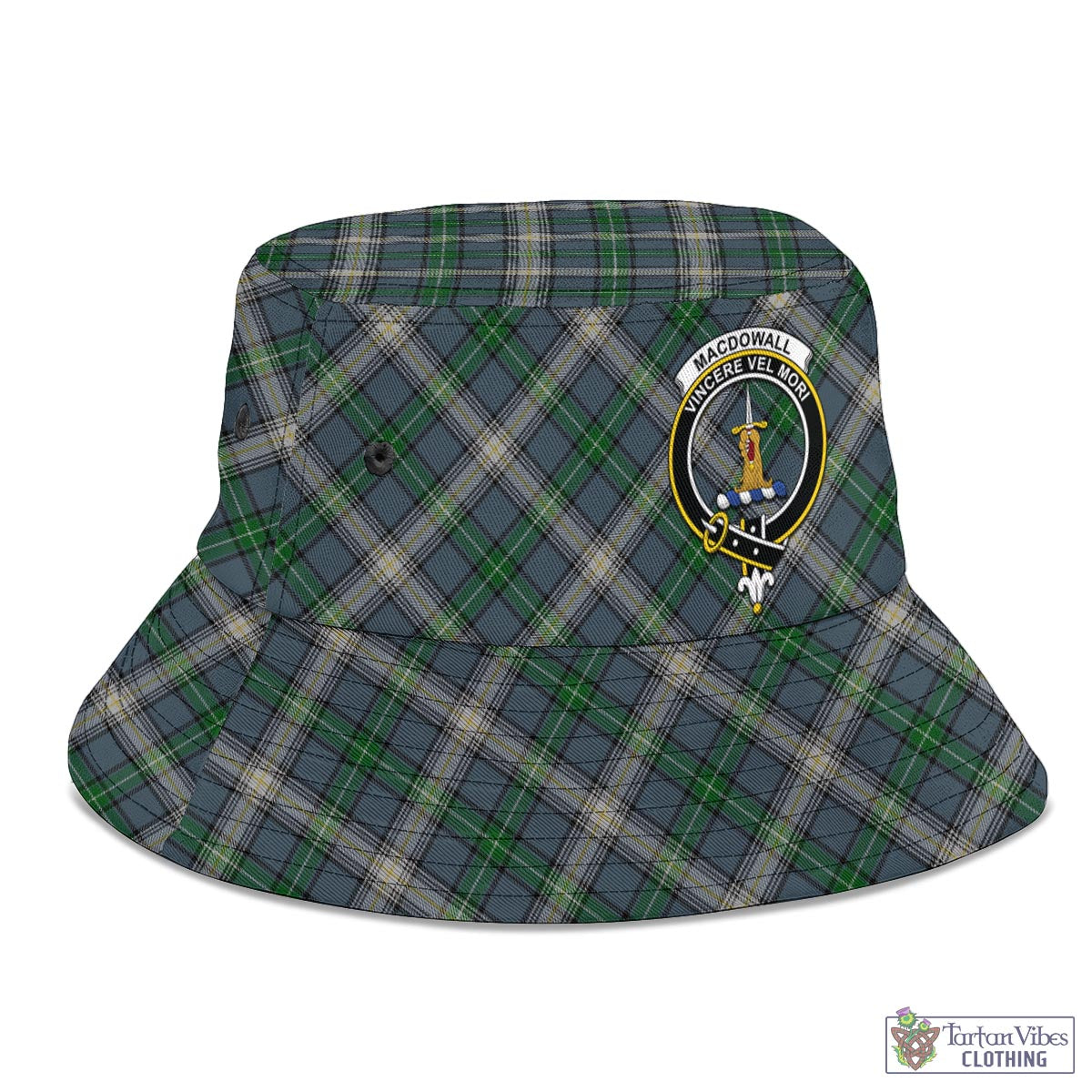 Tartan Vibes Clothing MacDowall Tartan Bucket Hat with Family Crest