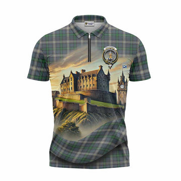 MacDowall (McDowall) Tartan Family Crest Zipper Polo Shirt with Scottish Ancient Castle Style Unisex - Tartan Vibes Clothing