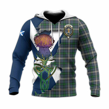 MacDowall (McDowall) Tartan Family Crest Knitted Hoodie Scottish Thistle Celtic Inspired Unisex Knitted Pullover Hoodie - Tartan Vibes Clothing