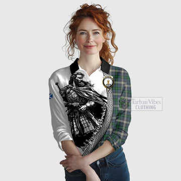 MacDowall (McDowall) Tartan Clan Crest Women's Casual Shirt with Highlander Warrior Celtic Style