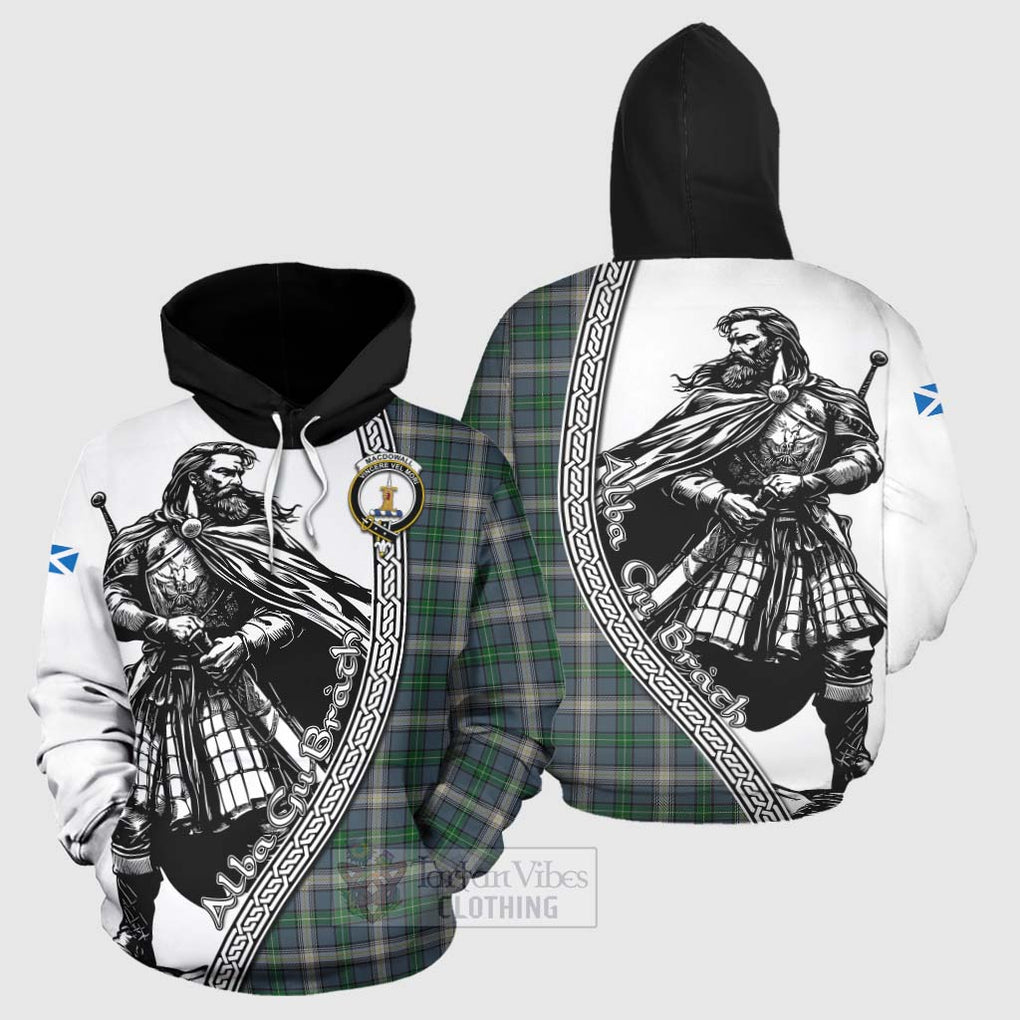 Tartan Vibes Clothing MacDowall (McDowall) Tartan Clan Crest Hoodie with Highlander Warrior Celtic Style