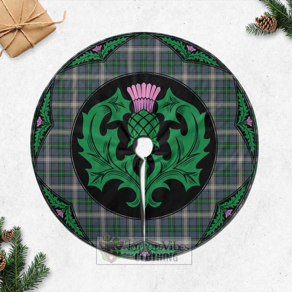 Tartan Vibes Clothing MacDowall (McDowall) Tartan Christmas Tree Skirt Scottish Thistle Style