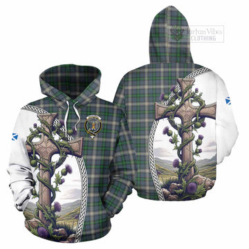 MacDowall (McDowall) Tartan Hoodie with Family Crest and St. Andrew's Cross Accented by Thistle Vines Zip Hoodie - Tartan Vibes Clothing