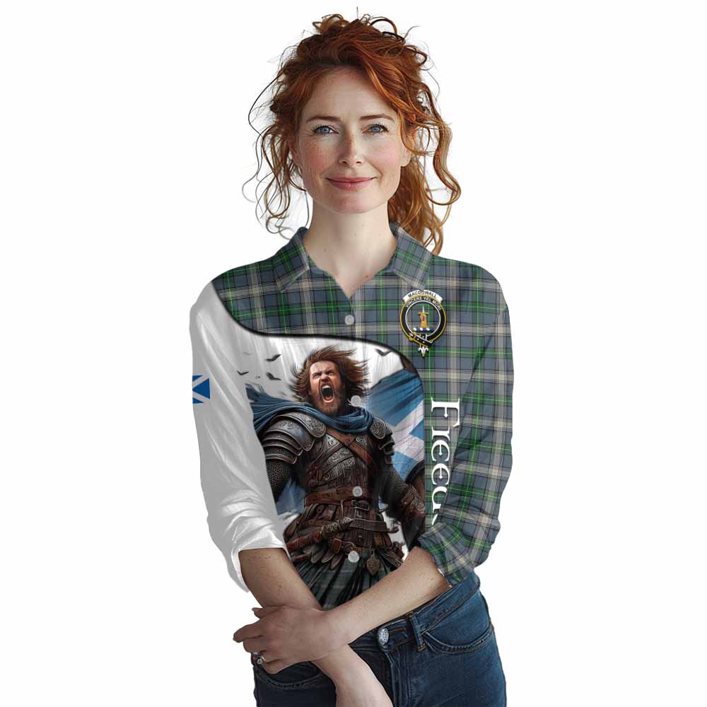 Tartan Vibes Clothing MacDowall (McDowall) Crest Tartan Women's Casual Shirt Inspired by the Freedom of Scottish Warrior