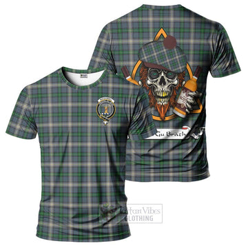 MacDowall (McDowall) Tartan T-Shirt with Family Crest and Bearded Skull Holding Bottles of Whiskey Kid's Shirt - Tartan Vibes Clothing