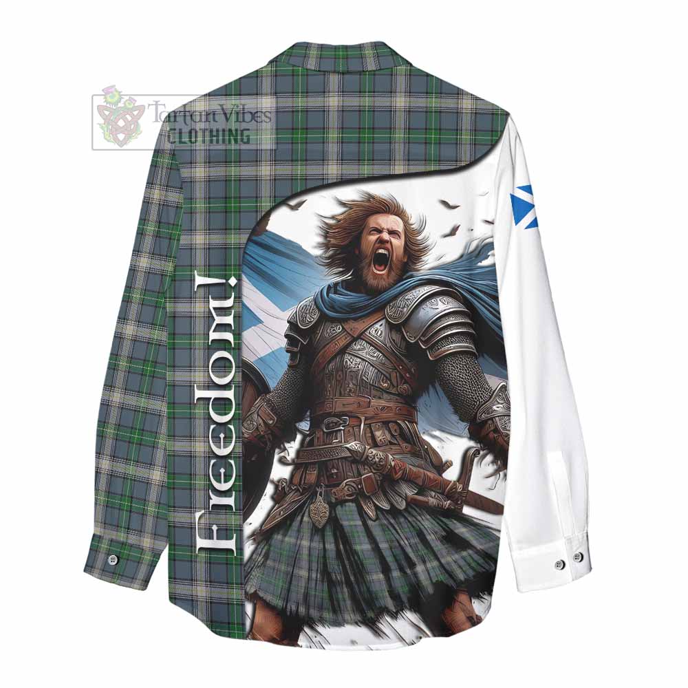 Tartan Vibes Clothing MacDowall (McDowall) Crest Tartan Women's Casual Shirt Inspired by the Freedom of Scottish Warrior