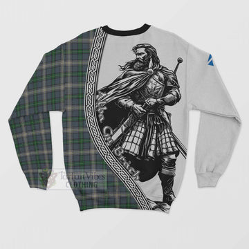 MacDowall (McDowall) Tartan Clan Crest Sweatshirt with Highlander Warrior Celtic Style - Tartan Vibes Clothing