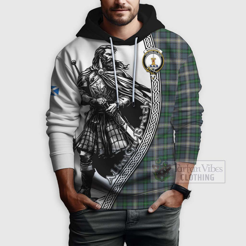 Tartan Vibes Clothing MacDowall (McDowall) Tartan Clan Crest Hoodie with Highlander Warrior Celtic Style