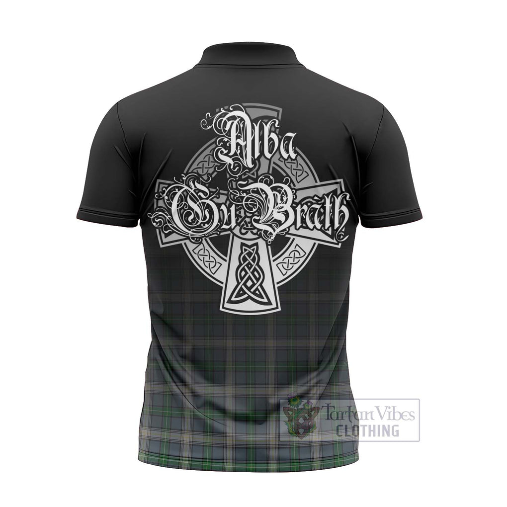 Tartan Vibes Clothing MacDowall (McDowall) Tartan Zipper Polo Shirt Featuring Alba Gu Brath Family Crest Celtic Inspired