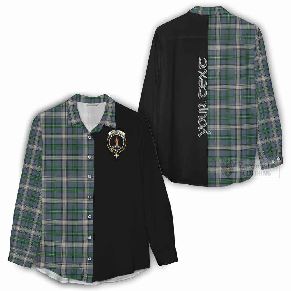 Tartan Vibes Clothing MacDowall (McDowall) Tartan Women's Casual Shirt with Family Crest and Half Of Me Style