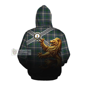 MacDowall (McDowall) Crest Tartan Cotton Hoodie with Golden Lion Emblem Celtic Style Pullover Hoodie - Tartan Vibes Clothing