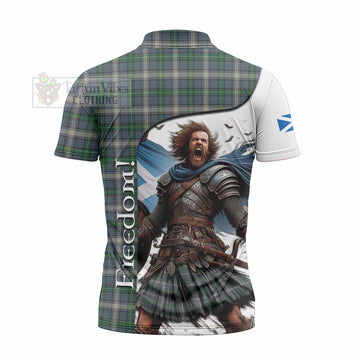 MacDowall (McDowall) Crest Tartan Zipper Polo Shirt Inspired by the Freedom of Scottish Warrior - Tartan Vibes Clothing