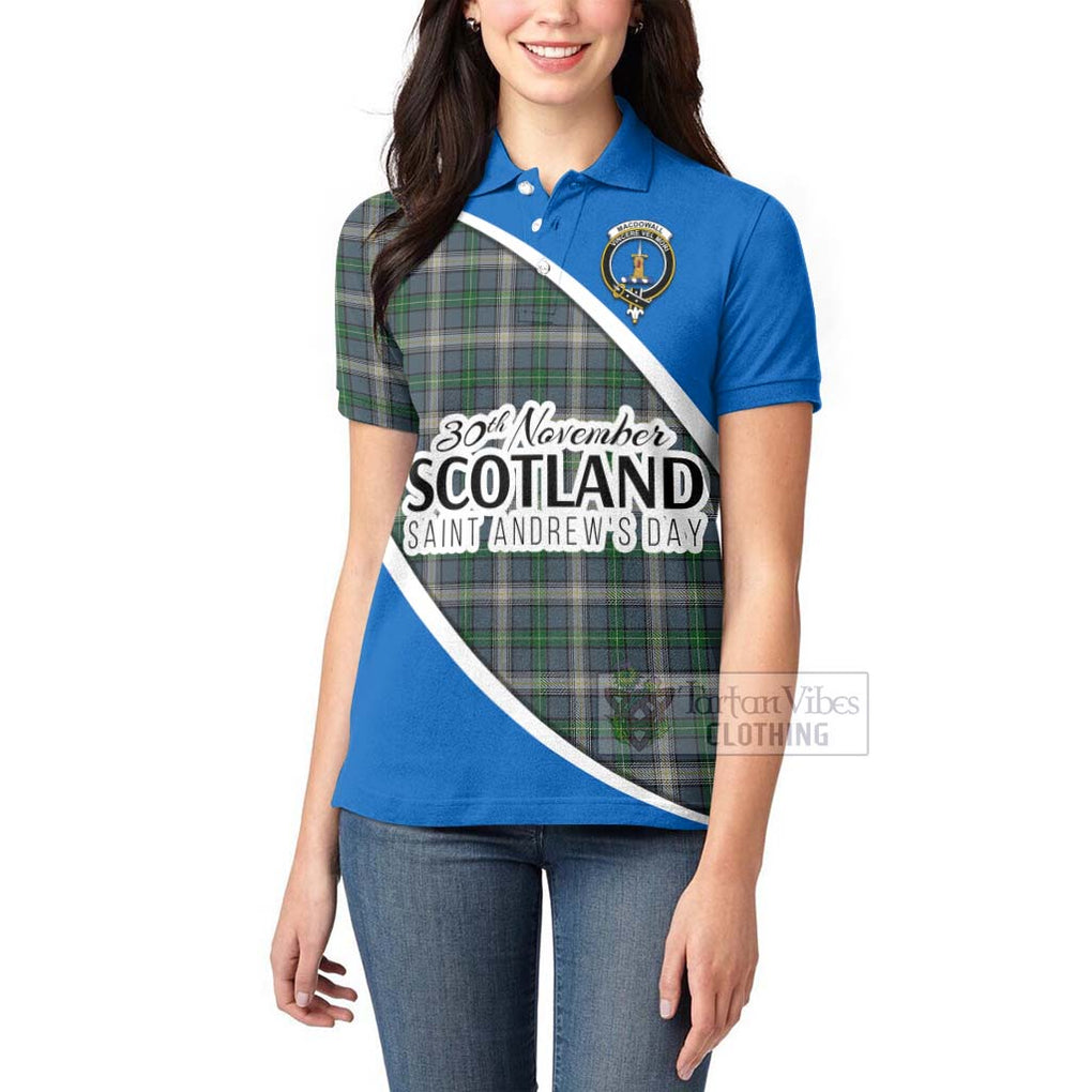 Tartan Vibes Clothing MacDowall (McDowall) Family Crest Tartan Women's Polo Shirt Celebrate Saint Andrew's Day in Style