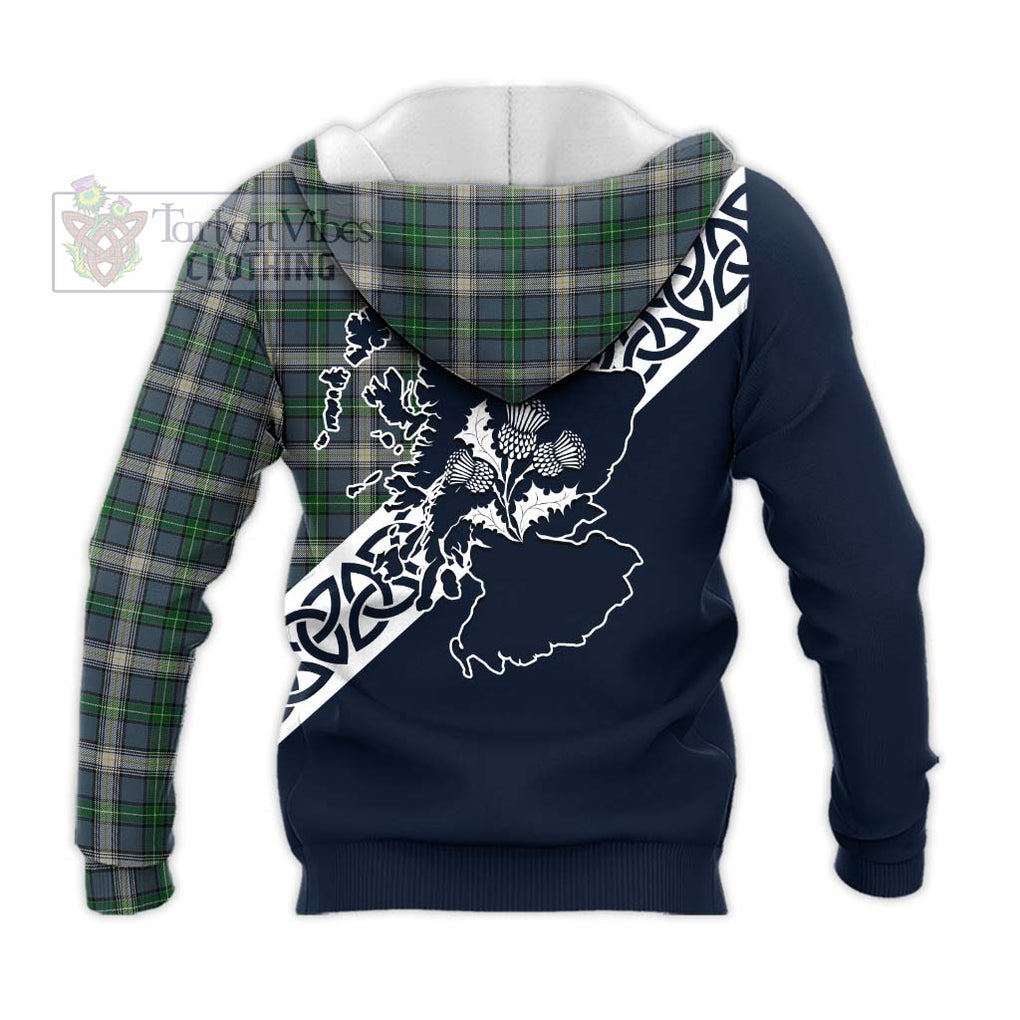 MacDowall (McDowall) Tartan Knitted Hoodie Featuring Thistle and Scotland Map - Tartan Vibes Clothing