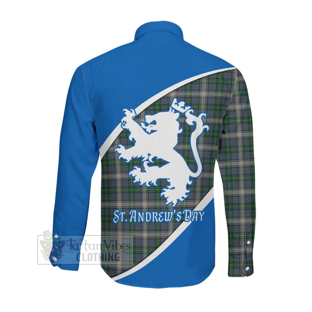 Tartan Vibes Clothing MacDowall (McDowall) Family Crest Tartan Long Sleeve Button Shirt Celebrate Saint Andrew's Day in Style