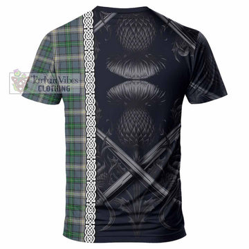 MacDowall (McDowall) Tartan T-Shirt with Family Crest Cross Sword Thistle Celtic Vibes - Tartan Vibes Clothing