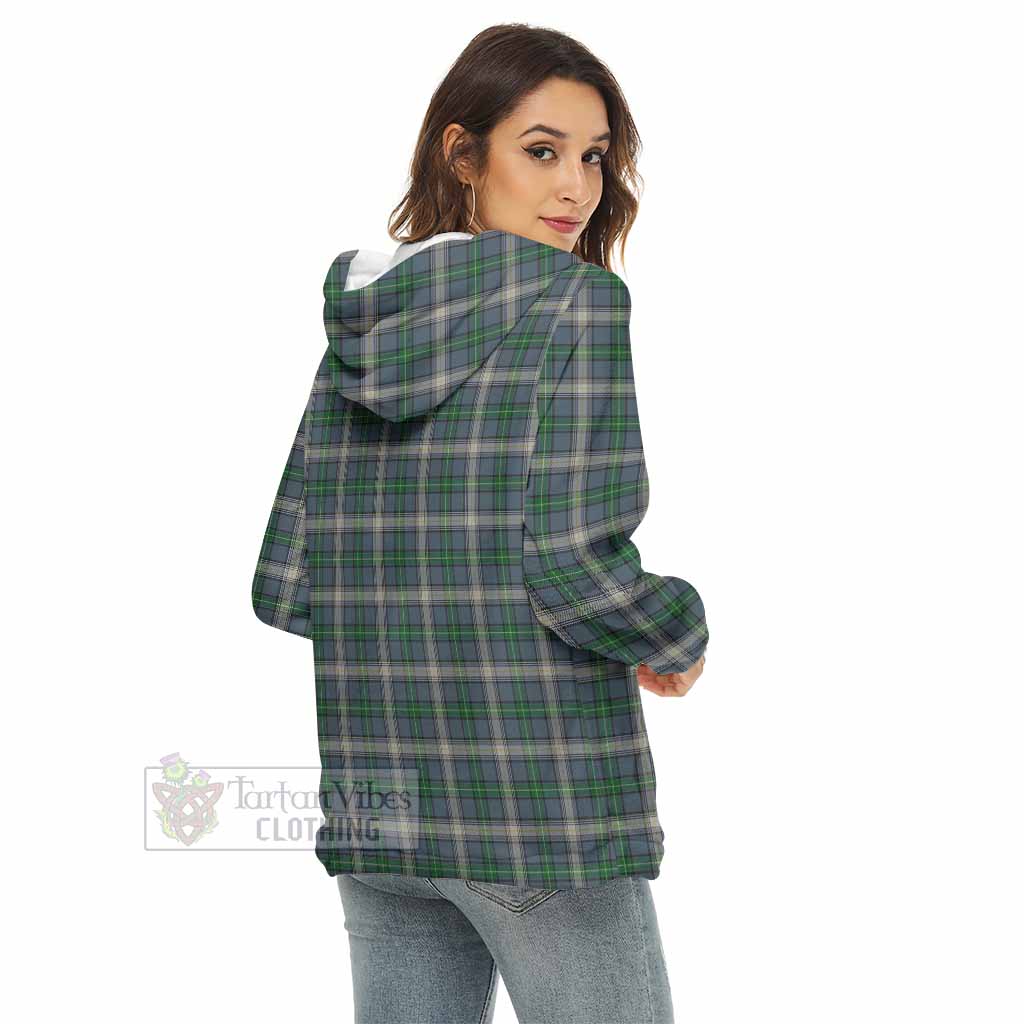 MacDowall (McDowall) Tartan Women's Borg Fleece Hoodie with Half Zip with Family Crest - Tartan Vibes Clothing