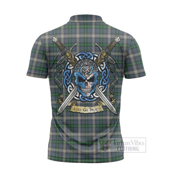 MacDowall (McDowall) Tartan Zipper Polo Shirt with Family Crest Celtic Skull Style