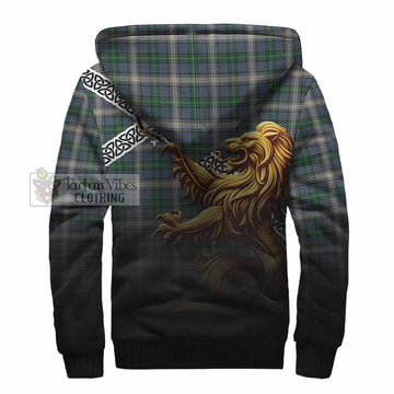 MacDowall (McDowall) Crest Tartan Sherpa Hoodie with Golden Lion Emblem Celtic Style - Tartan Vibes Clothing