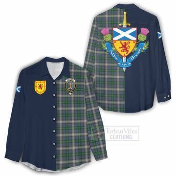 MacDowall (McDowall) Tartan Women's Casual Shirt Alba with Scottish Lion Royal Arm Half Style