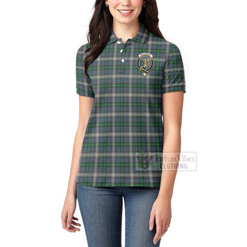 MacDowall (McDowall) Tartan Women's Polo Shirt with Family Crest Celtic Skull Style - Tartan Vibes Clothing